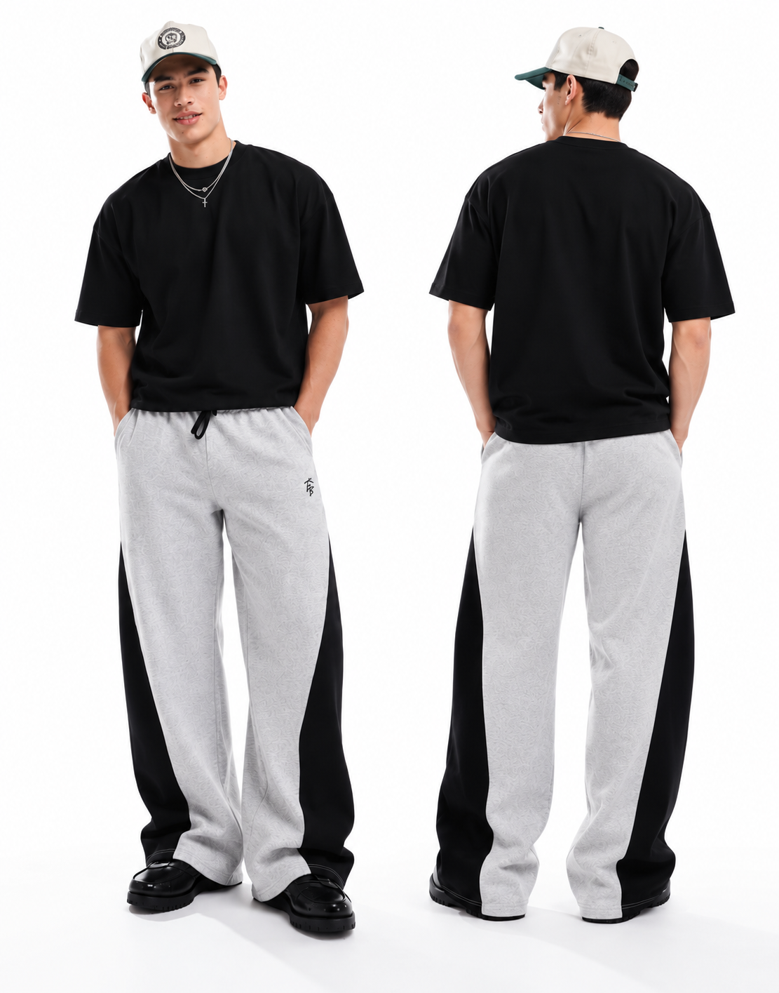 THEZERRO-Dual-Tone Side Panel Baggy Trouser