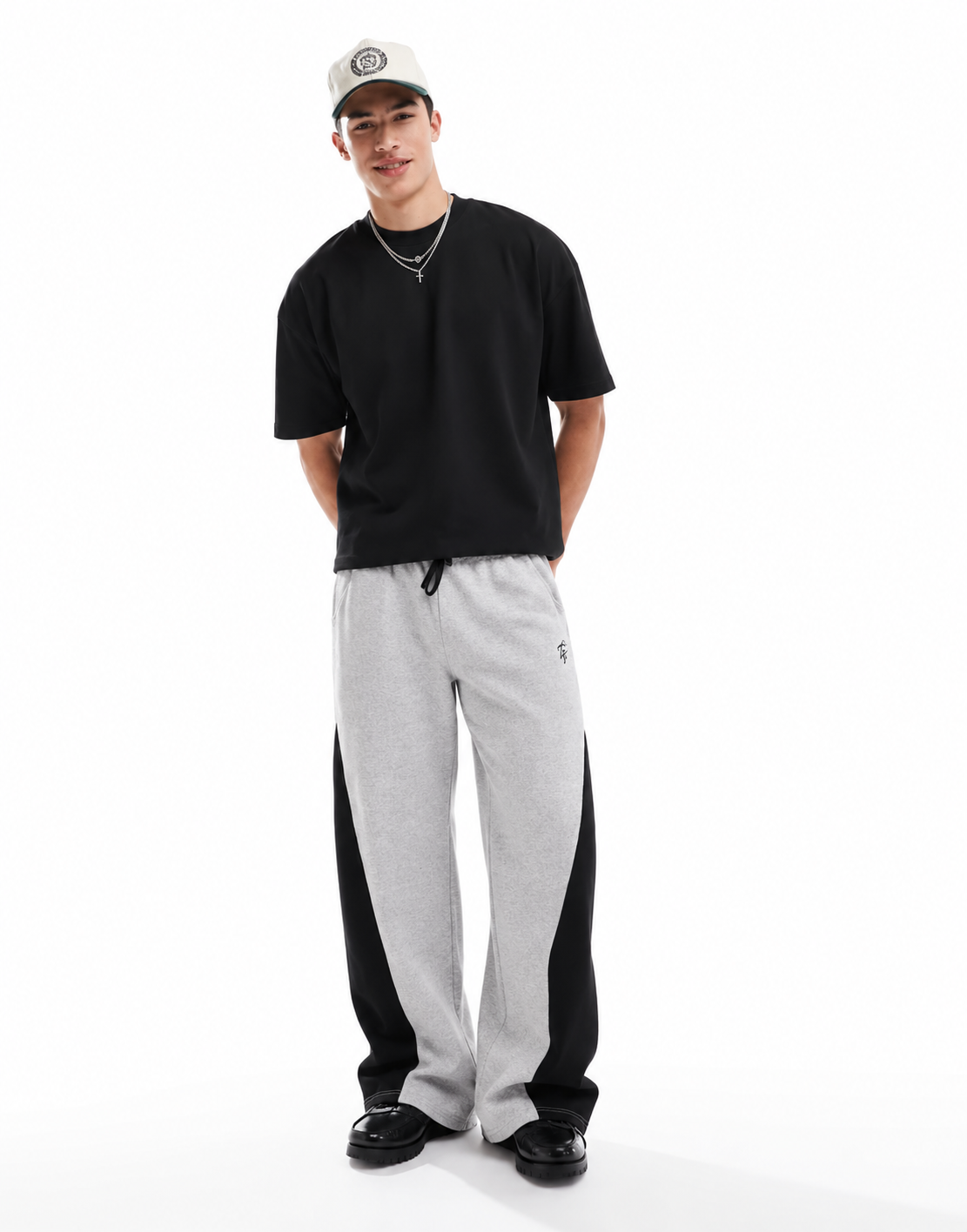 THEZERRO-Dual-Tone Side Panel Baggy Trouser